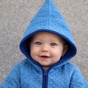 Hanna Andersson Blue Quilted Hooded Jacket 18-24 Months